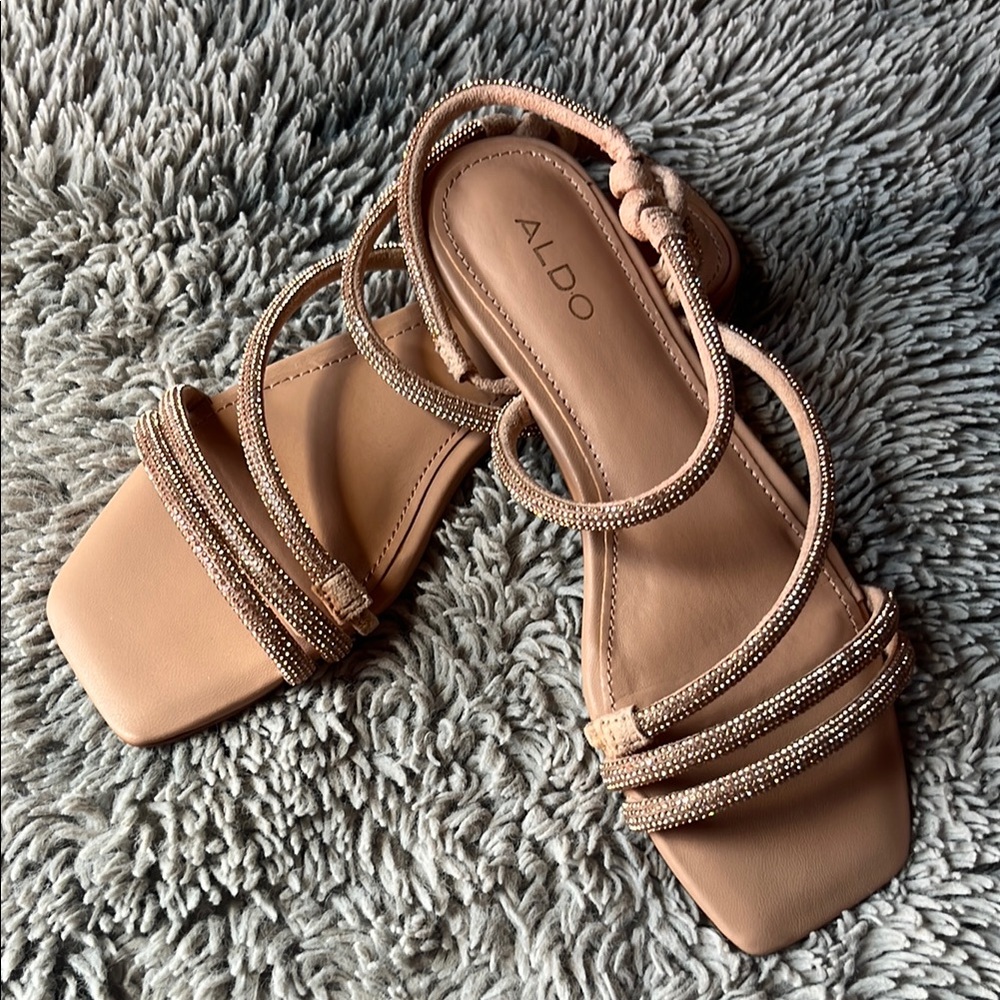 Aldo Tan Leather Sandals Classic Style